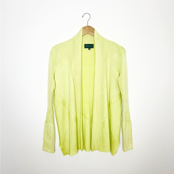 PREMISE like green rubber cardigan sweater S - Picture 1 of 6